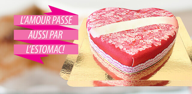 Commander gâteau amour en forme de cœur