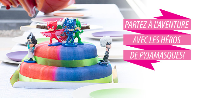 Gâteaux avec figurines Pyjamasques à commander en ligne !