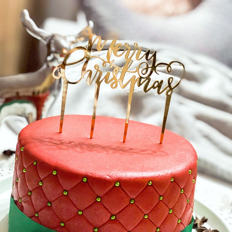 Gâteau de Noël Deluxe - inclus Cake Topper Merry Christmas