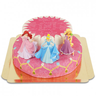 Les 3 princesses en gâteau 2 étages avec rubans