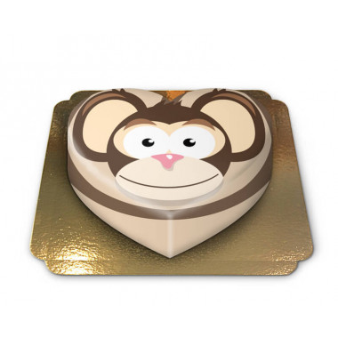 Gâteau singe en forme de coeur