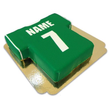 Gâteau maillot de foot, vert et blanc