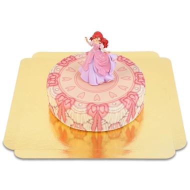 Gâteau salle de bal avec figurine d’Ariel® (rose)