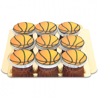 9 Cupcakes Ballons de Basketball