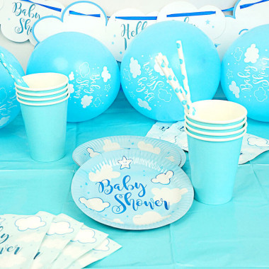Kit de décoration Baby Shower bleu