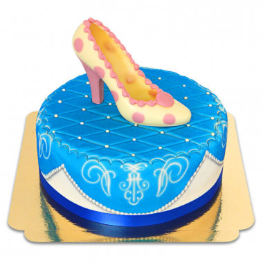 Escarpin en chocolat sur gâteau deluxe bleu