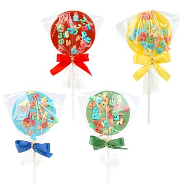 Sucettes lettres colorées (10 pièces)