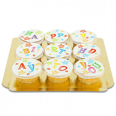 Cupcakes d'anniversaire (9 pièces)