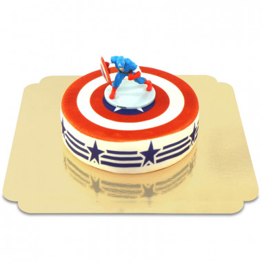 Figurine Captain America sur Gâteau bouclier