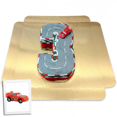 Gâteau chiffre 3 figurine Cars