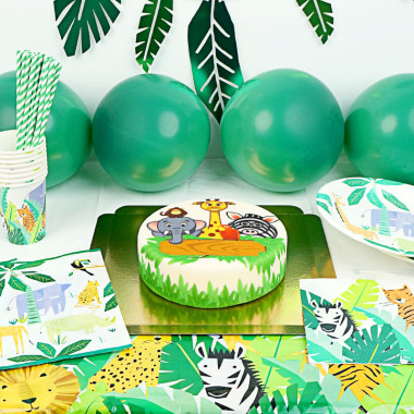 Kit de décorations jungle (gâteau inclus)