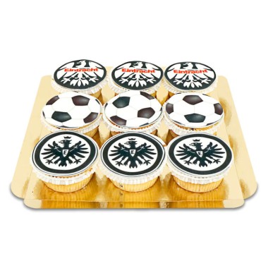 Cupcakes Eintracht Francfort MIX noir et blanc (9 pièces)