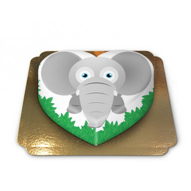Gâteau-Elephant en forme de coeur