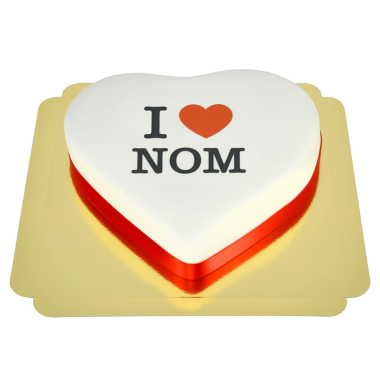 I love "Nom"-Gâteau en forme de cœur