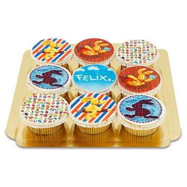 Cupcakes avec Félix le lapin (9 pièces)