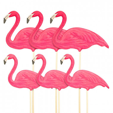 Cake-Topper Flamant rose (6 pièces)