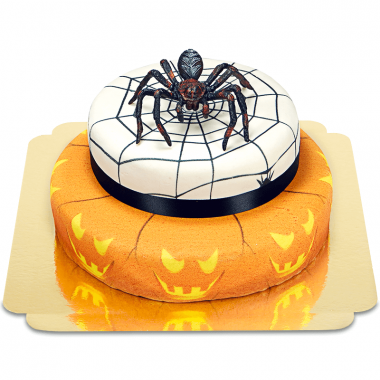 Gâteau d'Halloween avec araignée à 2 étages 