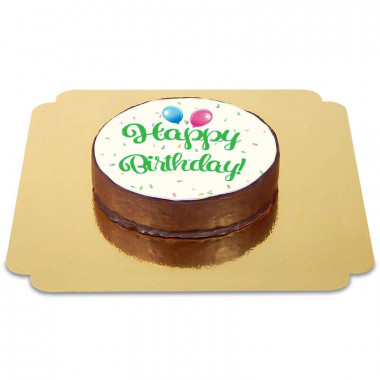 Gâteau Sacher Happy Birthday Vert