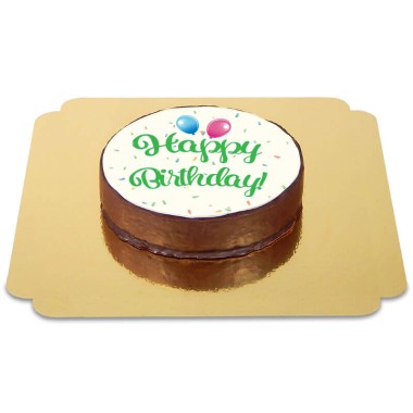 Gâteau Sacher Happy Birthday Vert