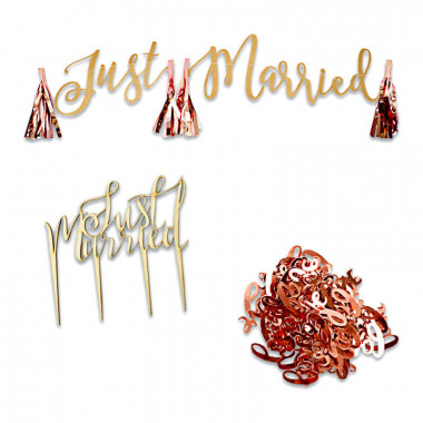Kit de décoration de mariage “Just Married”