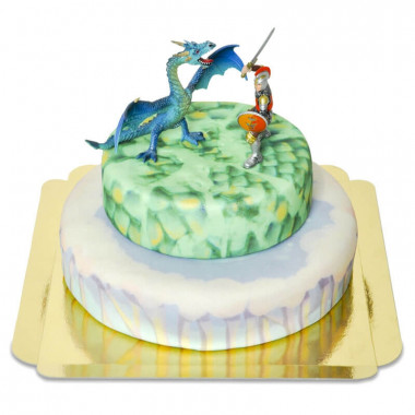 Gâteau Fantasy avec Figurine de Dragon