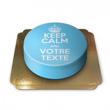 Gâteau bleu "Keep Calm and ..."