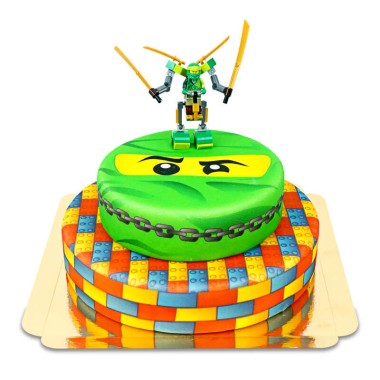 Lego Lloyd vert sur gâteau ninja à deux étages