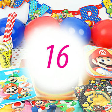 Kit de décorations Super Mario pour 16 personnes