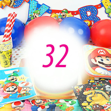 Kit de décorations Super Mario pour 32 personnes