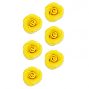 Roses jaunes pâte d'amande (6 pièces)