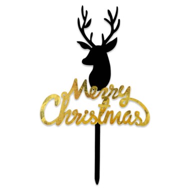 Cake-topper Merry Christmas avec renne