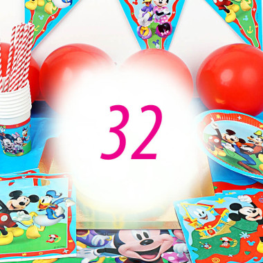 Kit de décoration "Mickey Mouse" (gâteau non inclus)- 32 personnes