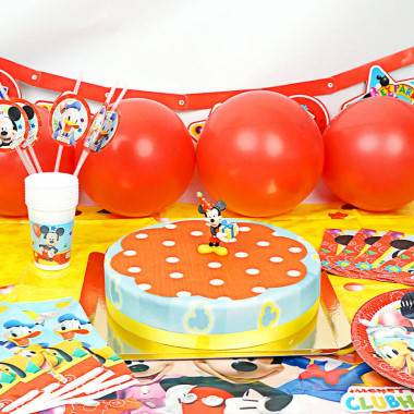 Kit d'anniversaire "Mickey Mouse" (gâteau inclus)