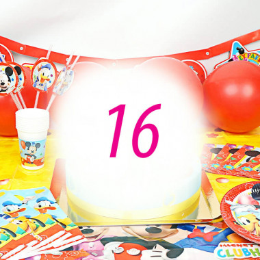 Kit de décoration "Mickey Mouse" (gâteau non inclus)- 16 personnes