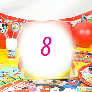 Kit de décoration "Mickey Mouse" (gâteau non inclus)- 8 personnes