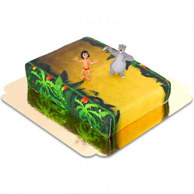 Mowgli & Baloo sur gâteau jungle
