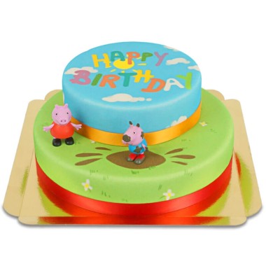 Gâteau Peppa Pig à 2 étages