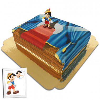 Pinocchio sur son gâteau-scène