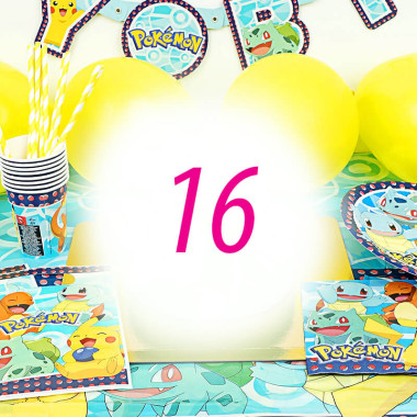 Kit de décorations Pokémon pour 16 personnes (gâteau non inclus)