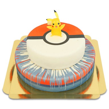 Gâteau balle de capture 2 étages avec figurine Pokémon®