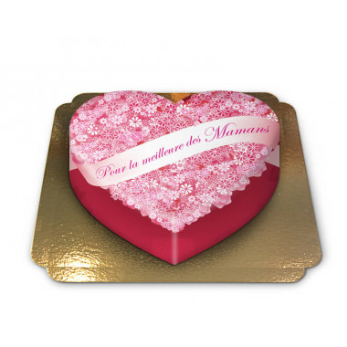 Gâteau "Pour la meilleure des Mamans" - en forme de coeur
