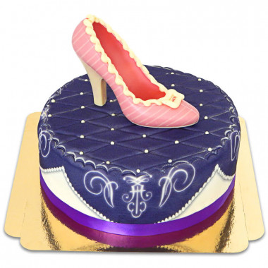 Escarpin en chocolat sur gâteau deluxe violet