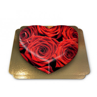 Gâteau de Roses rouges en forme de coeur