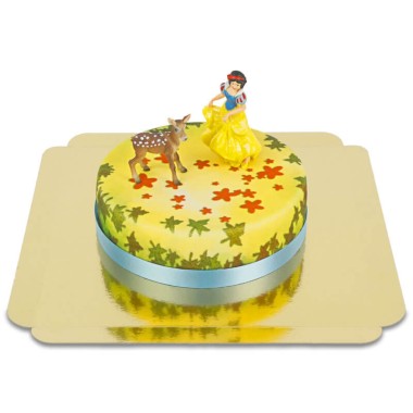 Figurine Blanche-Neige sur son gâteau prairie