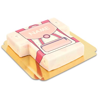 Gâteau sac d'école rose