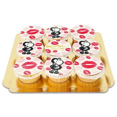 9 Cupcakes Sheepworld - Bisous d'anniversaire 