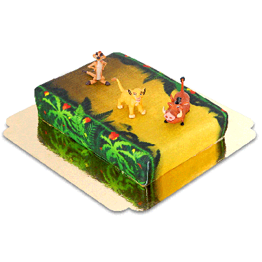 Simba, Timon et Pumba sur gâteau jungle