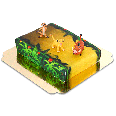 Simba, Timon et Pumba sur gâteau jungle