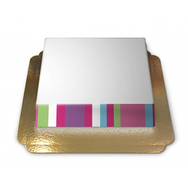 Gâteau-Photo Cadre thème Rayures multicolores