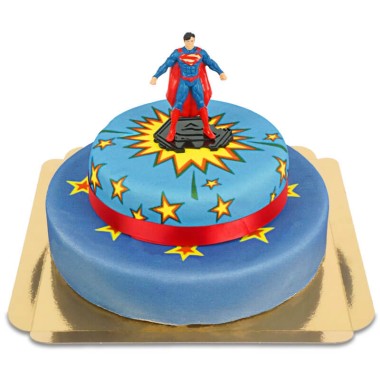 Superman sur Gâteau super héros à deux étages